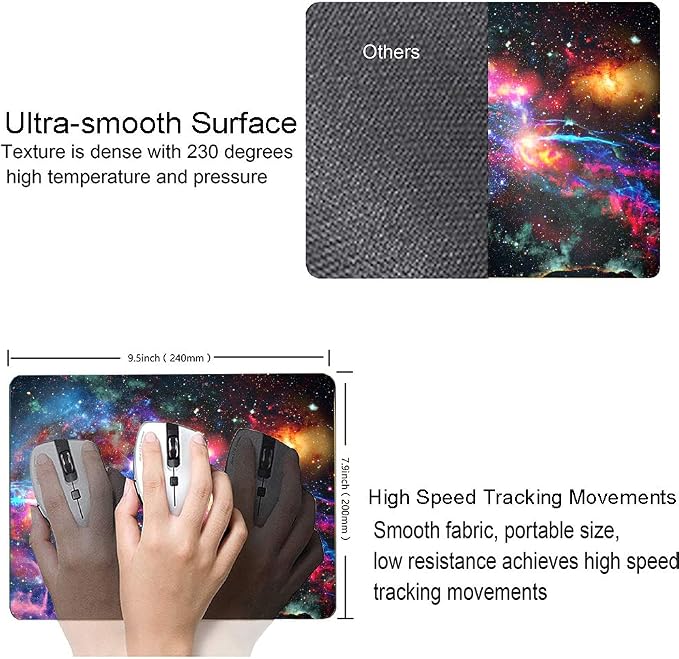 Galaxy and Nebula Mouse Pad, Milky Way Galaxy Mouse Pad, Gaming Mouse Mat - Image 3