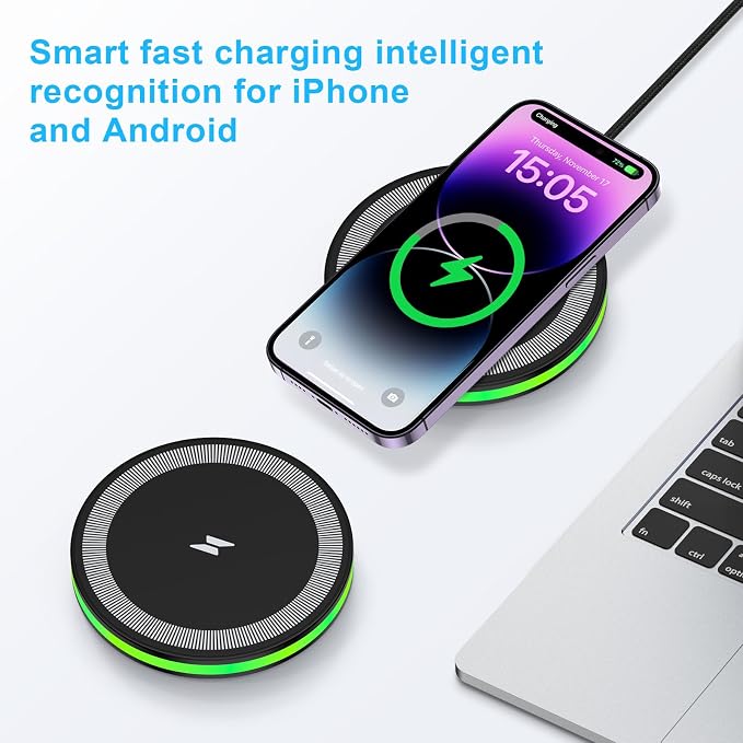 Wireless Charger Fast Charging Pad Android Charging Station Wireless Phone - Image 6