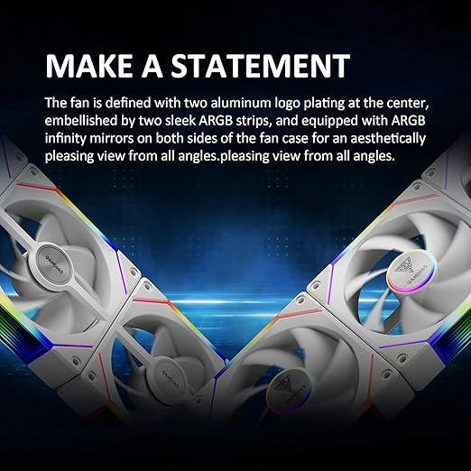 GAMDIAS AEOLUS P2-1203 120mm ARGB PWM Fan, Include Reverse Fan Blade x3 & - Image 4