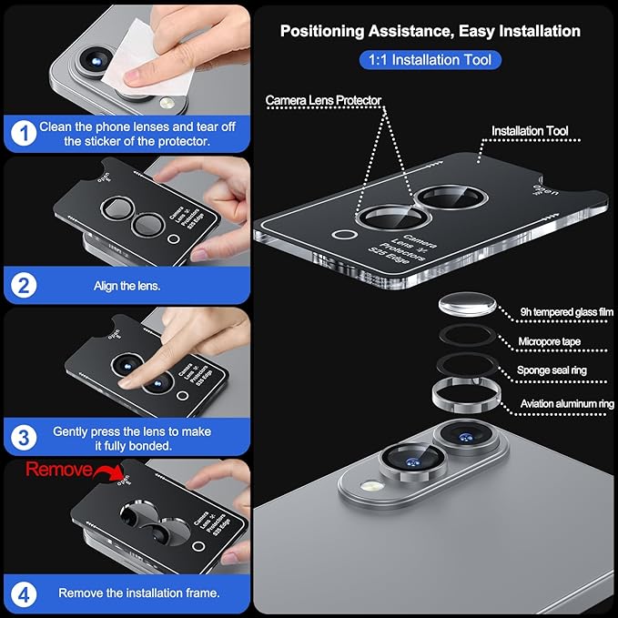WSKEN for Samsung Galaxy S25 Edge Camera Lens Protector - Image 6