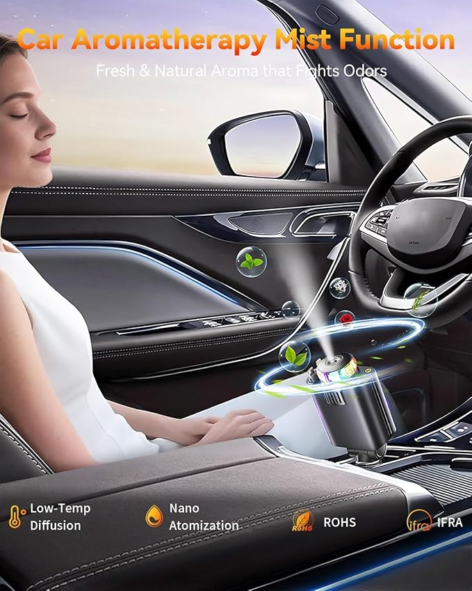 Retractable Car Charger with Air Freshener Diffuser & Star Lights - Image 4