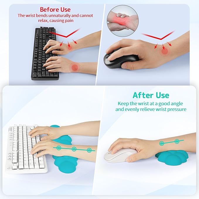 Cloud Wrist Rest Keyboard, Cloud Keyboard Wrist Pad Set - Image 3