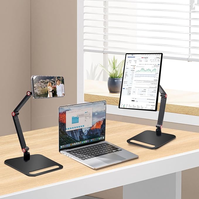 RENYUSKY iPad Stand Tablet Holder Portable Monitor Mount Adjustable - Image 2