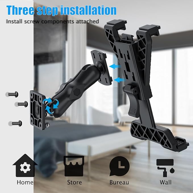PLDHPRO Tablet Holder for Truck Heavy Duty Drill Base iPad Car Mount Stand for - Image 3