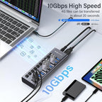 ACASIS Powered USB Hub, 10 Ports USB 3.1 Hub - Image 4