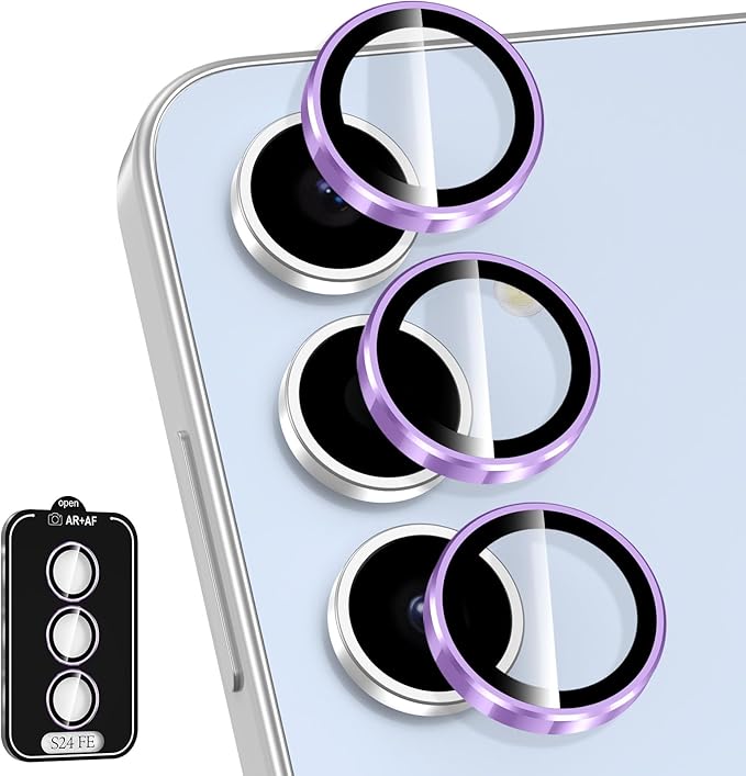 for Samsung Galaxy S24 FE Camera Lens Protector, Individual Metal Ring Tempered by Btscase