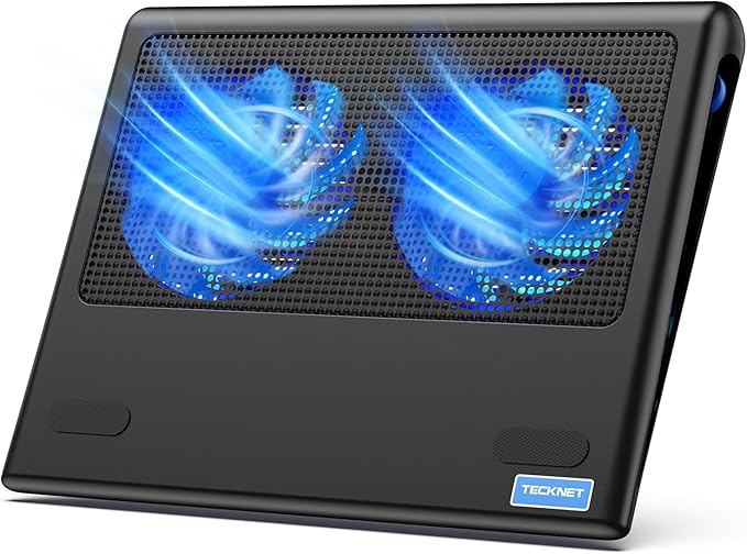 TECKNET Laptop Cooling Pad, Gaming Laptop Cooling Stand, Wind Speed Adjustable by Tecknet