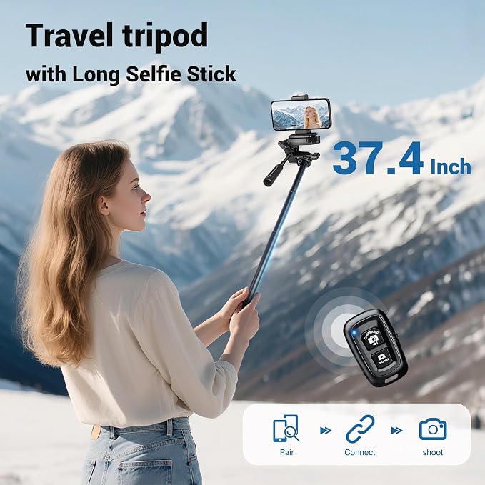 Phone Tripod, 64” Cell Phone Tripod - Image 3