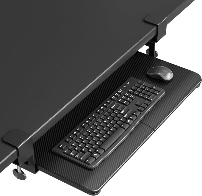 BONTEC KMT01 Under Desk Keyboard Tray, Pull-Out Keyboard & Mouse Platform by BONTEC