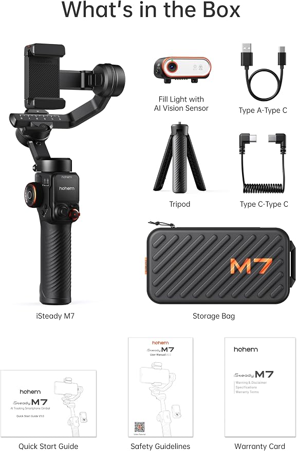 Hohem iSteady M7 Smartphone Gimbal Stabilizer, AI Tracking Sensor - Image 8