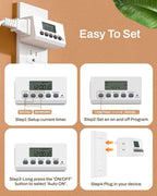 BN-LINK Digital Timer Outlet Indoor, 24 Hour Light Timer Easy Programmable - Image 4