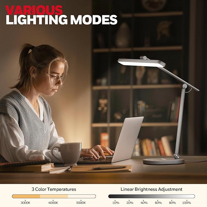Honeywell Desk Lamp for Home Office, H4 Sunturalux™ Eye-Caring LED Desk Light - Image 2