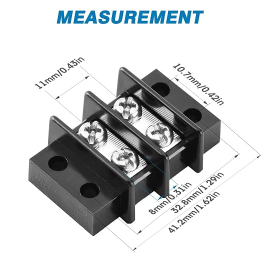 GLOSO Terminal Blocks Double Row Stainless 11 mm Pitch TBC, Marine Grade - Image 2