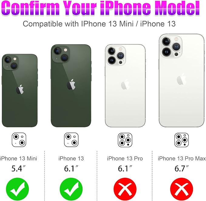 AGVEE 3+3 6 Pack for iPhone 13 6.1 inch / 13 Mini 5.4 inch Camera Lens Cover - Image 2
