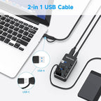 USB 3.0 Hub RSHTECH 4 Port Powered USB 3.0/USB C Hub Upgraded Version - Image 4
