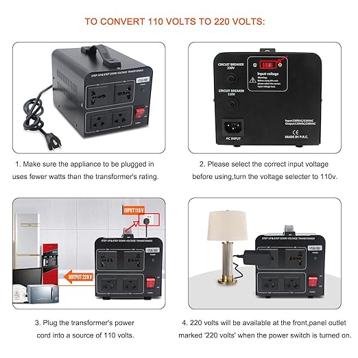 Yinleader 1500W 110V to 220V or 220V/230V/240V to 110V/120V Power Converter - Image 2