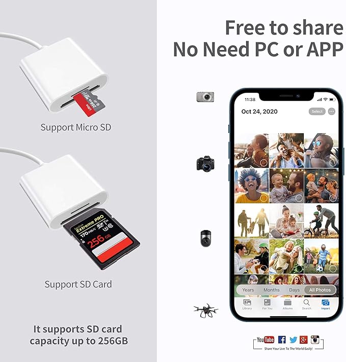 2 in 1 Lightning to SD Card Reader - Image 2
