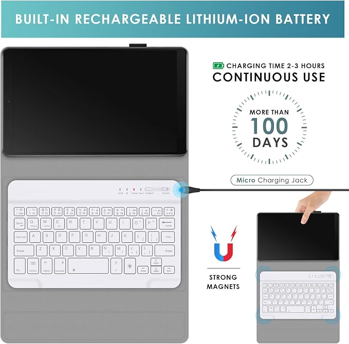 DETUOSI Backlit Keyboard Case for Samsung Galaxy Tab A7 Lite 8.7" 2021 - Image 6
