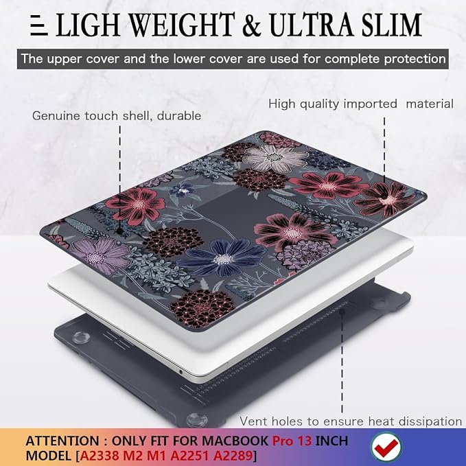 CISSOOK Compatible with MacBook Pro 13 inch Case 2025-2020 A2338 M2 M1 A2251 - Image 4