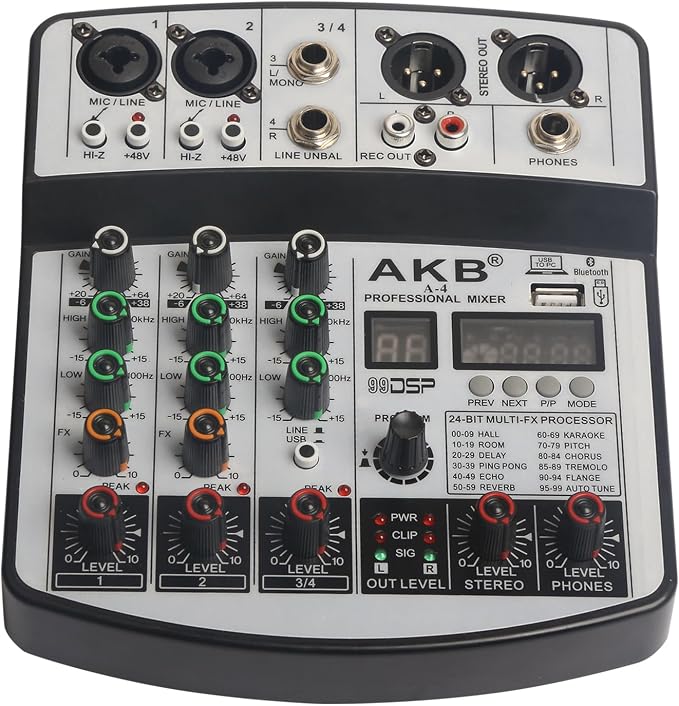 Dj Mixers 4 Channel Audio Mixer Sound Board - Image 3