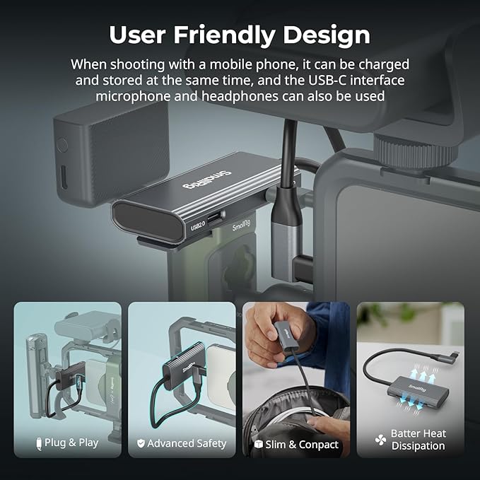 SmallRig 4-in-1 USB-C Hub with a Cold Shoe Mount - Image 3