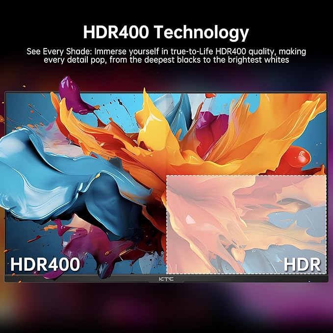 KTC 24 inch 190Hz/180Hz Gaming Monitor, HDR 400 Fast IPS Screen, FHD 1080P - Image 4