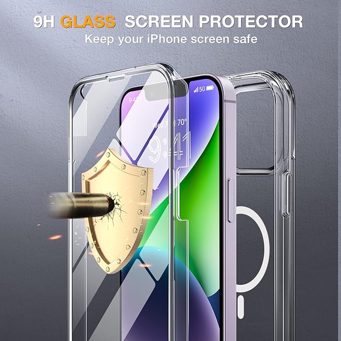 Miracase Magnetic for iPhone 14 Case 6.1'', Full-Body Bumper Phone case - Image 3