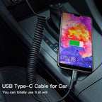 Baseus USB Type C Cable for Car, Retractable Cable Curly USB A to USB-C Fast - Image 6