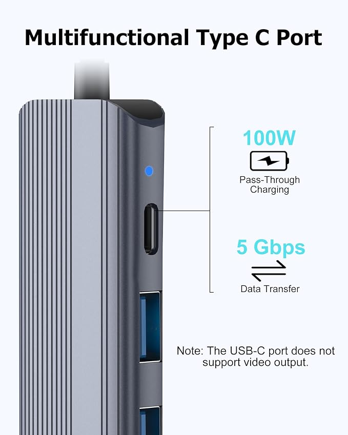 USB C Hub Ethernet HDMI Multiport Adapter - Image 3
