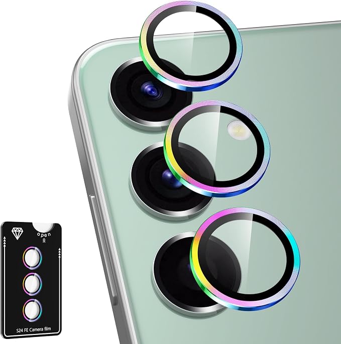 for Samsung Galaxy S24 FE Camera Lens Protector, Individual Metal Ring Tempered by Btscase