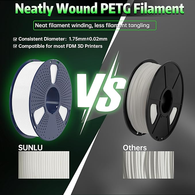 SUNLU PETG Glow in The Dark Filament, Luminous PETG 3D Printer Filament 1.75mm - Image 5