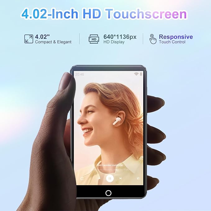 Conrain 80GB mp3 Player with Bluetooth and WiFi, 4.02" Touchscreen Android MP3 - Image 6