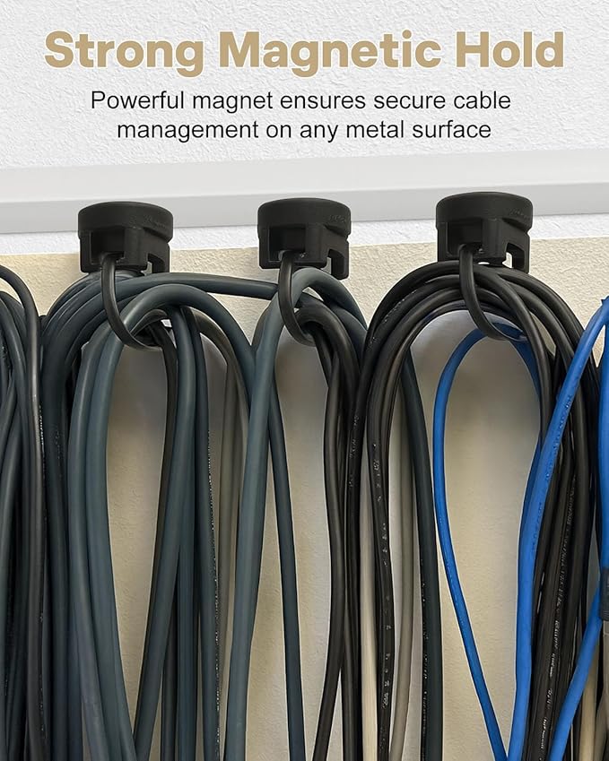 Magnetic Cable Clips Zip Tie Mount Base, Include 20 Pcs 20mm Magnetic Wire - Image 3