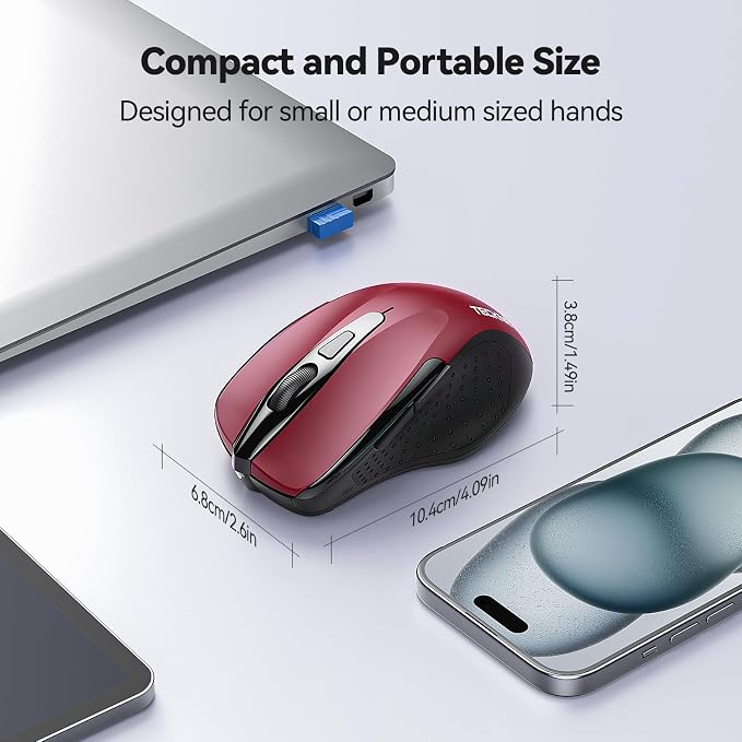 TECKNET Wireless Mouse for Laptop, Silent Mouse Quiet Click, Computer Mice - Image 3