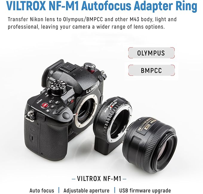 VILTROX NF-M1 Lens Adapter, Auto Focus Lens Converter Ring Camera Lens Mount - Image 2