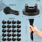 Yookeer 250 Pieces Magnetic Zip Tie Mount Multipurpose Cable Holder Magnets - Image 2