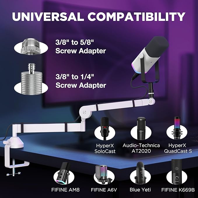 InnoGear Low Profile Mic Arm, 360° Rotatable Microphone Boom Arm Mic Stand - Image 7
