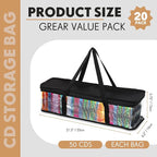 Woanger 20 Pieces Cd Storage Bags Transparent PVC DVD Storage Cases 1000 Cd - Image 2
