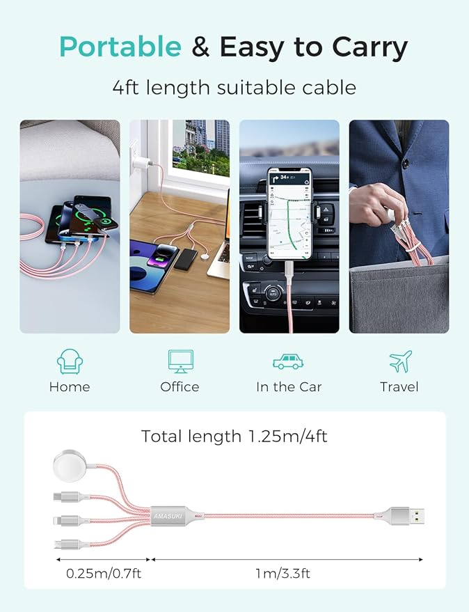 2Pack Travel Essentials Multi Charging Cable - Image 5