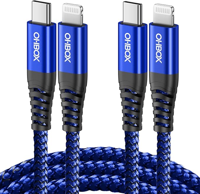 USB C to Lightning Cable 6FT 2Pack Apple MFi Certified iPhone Fast Charger Type by OHBOX