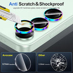 for Samsung Galaxy S25 Camera Lens Protector, Individual Metal Ring Tempered - Image 3