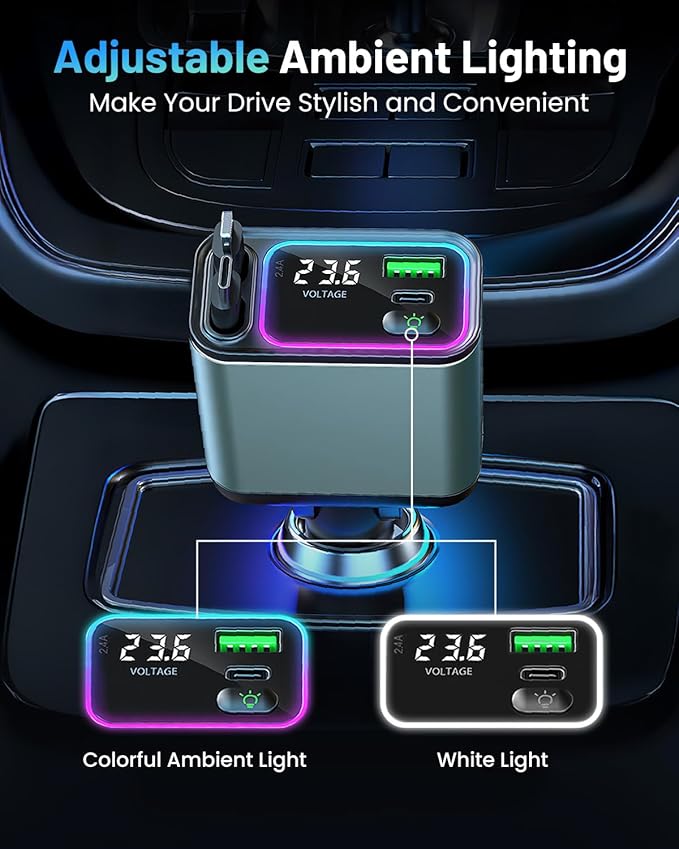 4 in 1 Retractable Car Charger - Image 5