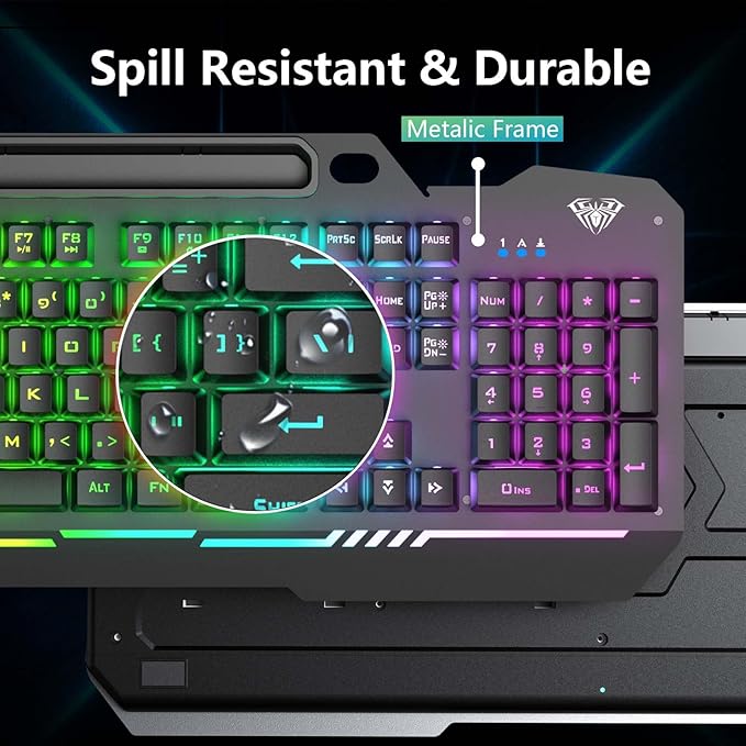 AULA Gaming Keyboard, T102 104 Keys Gaming Keyboard and Mouse Combo - Image 8