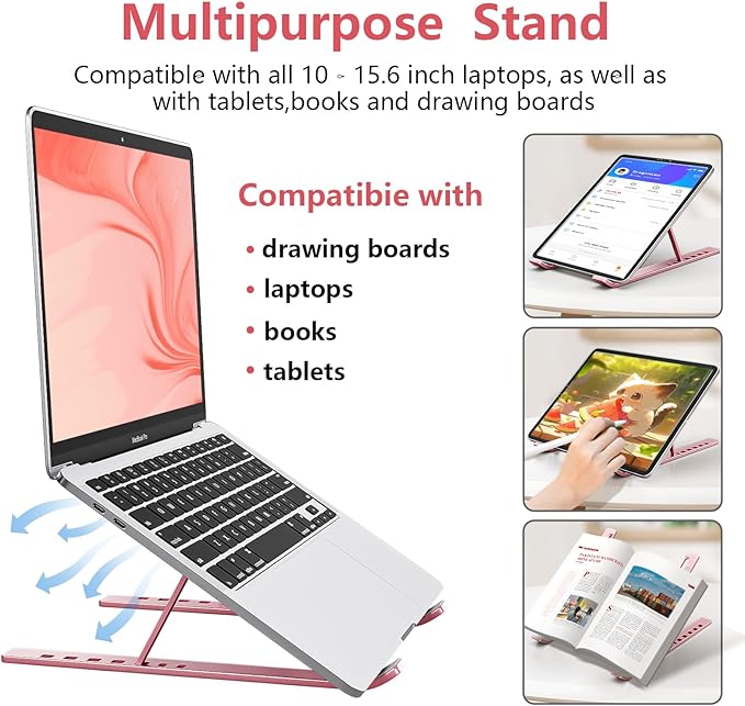 Laptop Stand for Desk, Aluminum Metal MacBook Stand，Computer Riser for Desk - Image 4