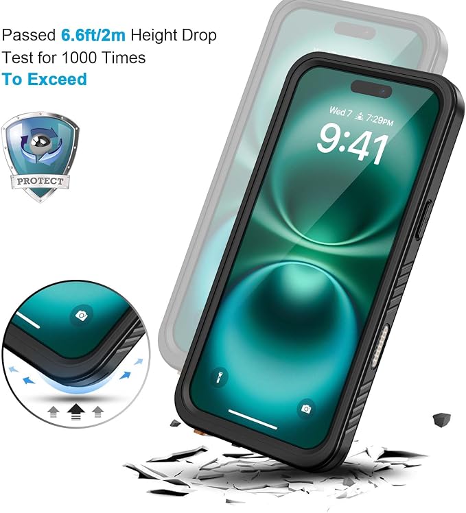 Lanhiem for iPhone 16 Pro Case, IP68 Waterproof Dustproof Shockproof 16 Pro - Image 4
