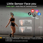 Auto Face Tracking Tripod & 360° Rotating Selfie Stick - Image 2
