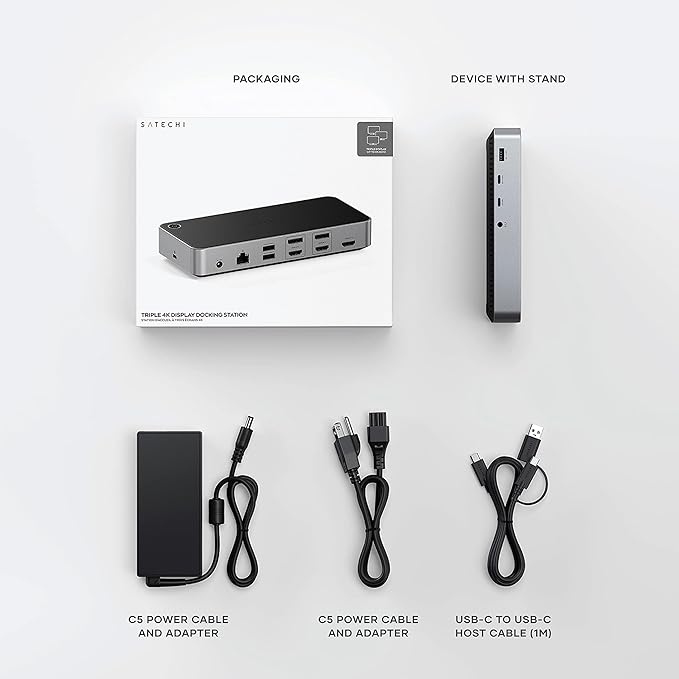 Satechi 13 in 1 Triple 4K USB C Docking Station, 100W Charging, 2 DP, 3 HDMI - Image 6