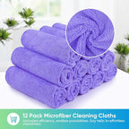 HOMEXCEL Purple Microfiber Cleaning Cloth, 12 Pack Premium Microfiber Towels - Image 6