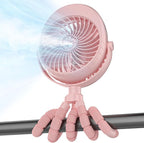 Misting Baby Stroller Fan, 4000mAh Rechargeable Battery Operated, 270°Pivoting by COMLIFE