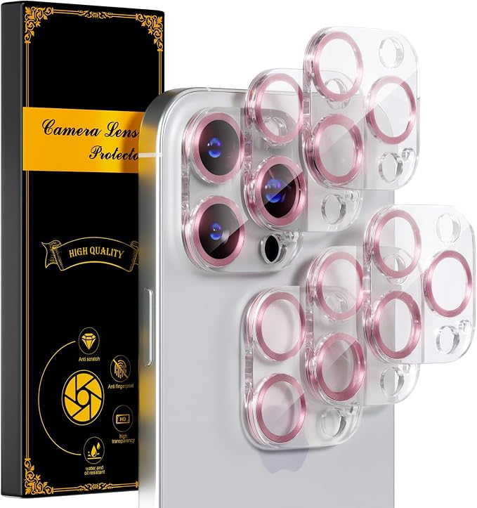 beuxece for 6 Pack iPhone 16 Pro/iPhone 16 Pro Max Camera Lens Protector 9H by Beuxece